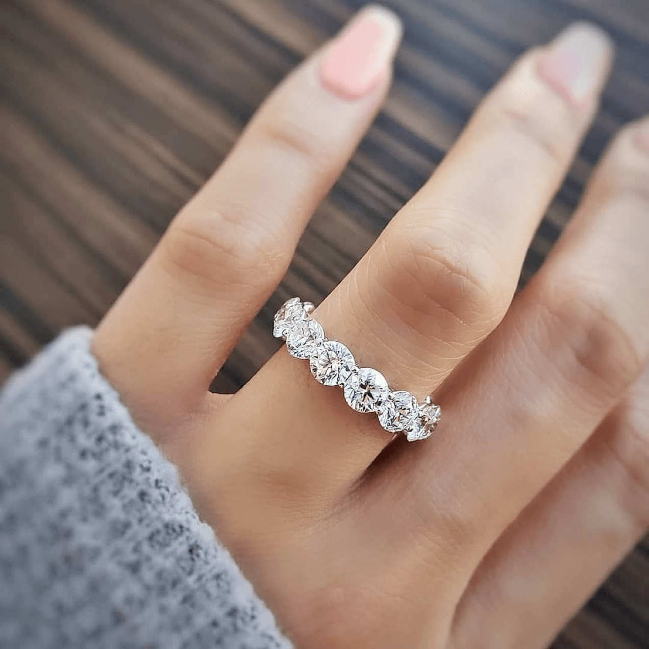diamond ring on finger