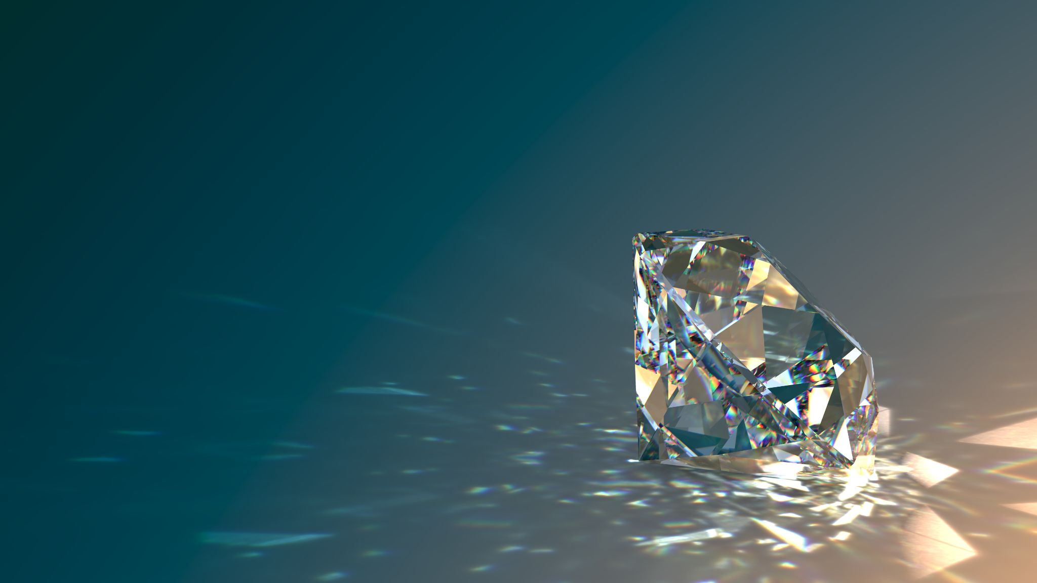 Round cut diamond on gradient background