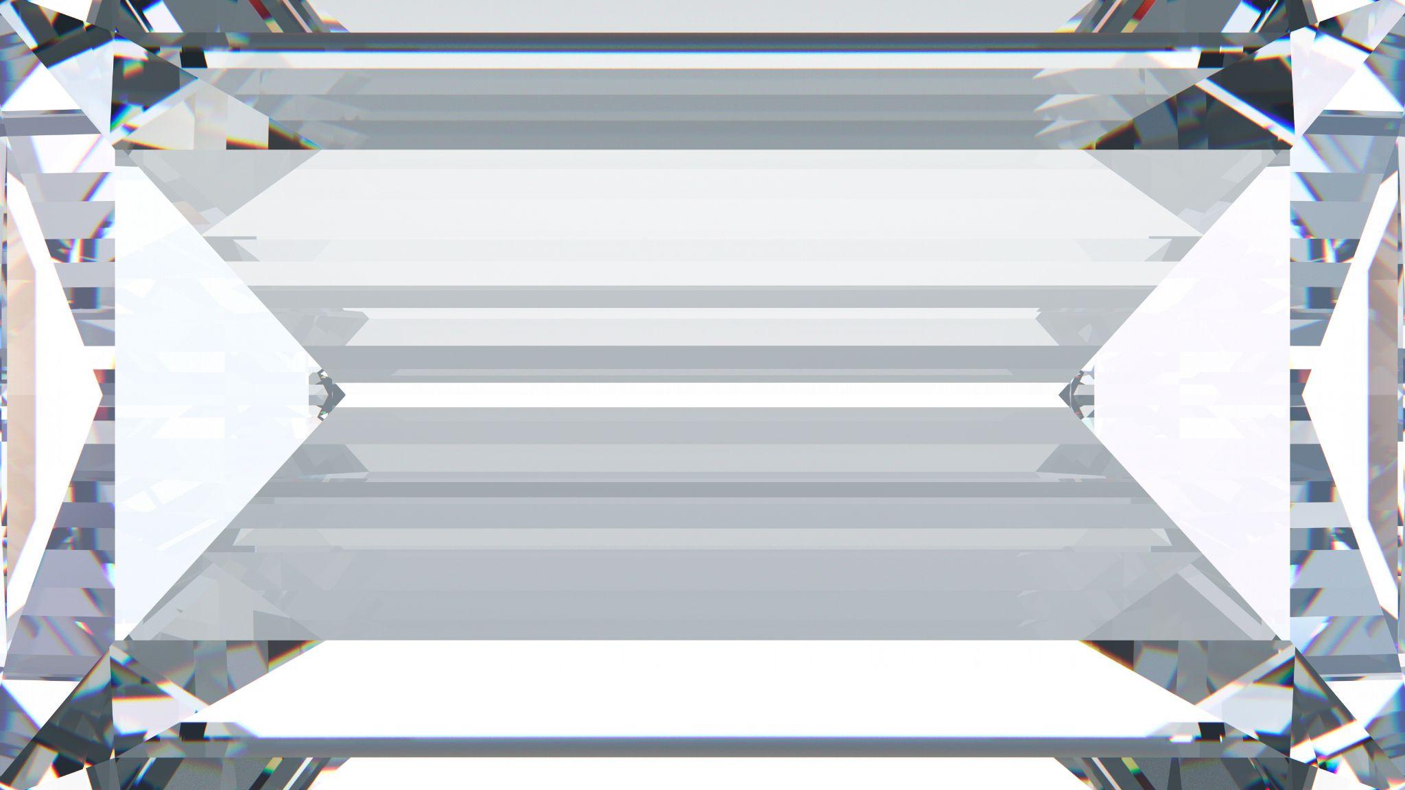 3D illustration of baguette diamond zoomed in.