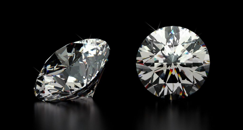 Round cut diamonds.